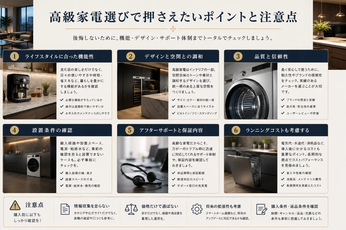 高級家電選びで押さえたいポイントと注意点