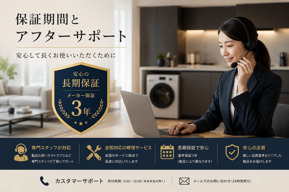 高級家電の保証期間とアフターサポート