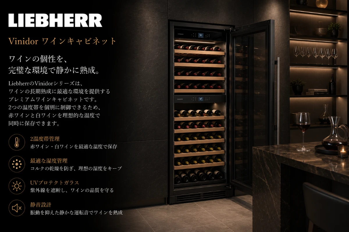 高級家電ブランドLIEBHERR(リープヘル)おすすめモデル Vinidor ワインキャビネット