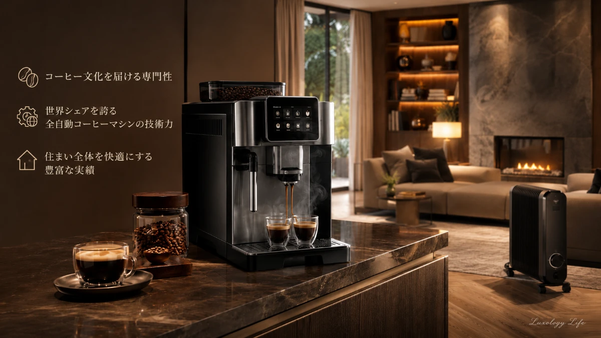 De'Longhiと他の高級家電ブランドの専門性を比較するイメージ
