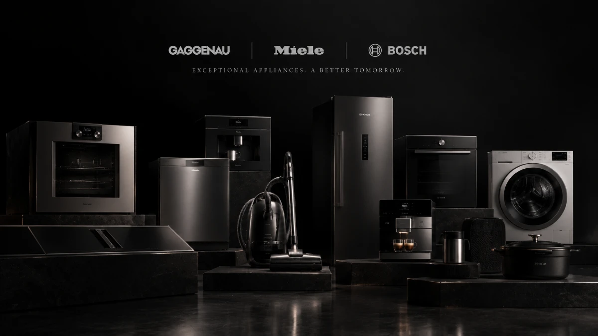 GAGGENAUとMiele・BOSCHなど他ブランドの製品を並べたイメージ