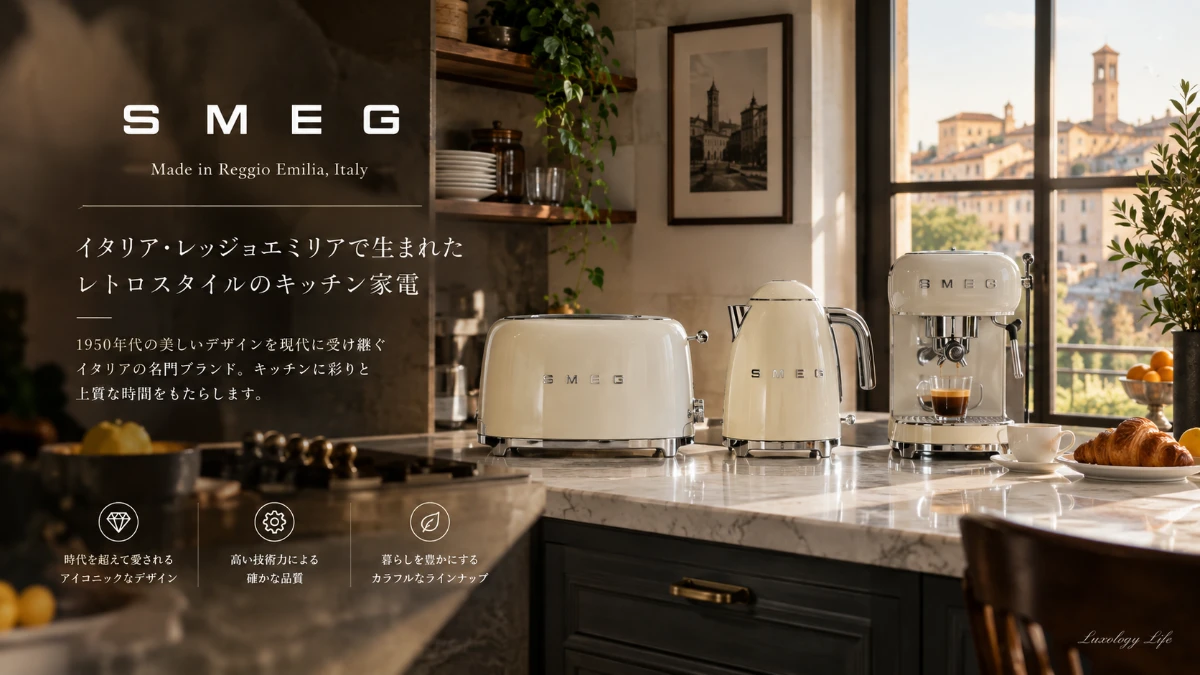 イタリア・レッジョエミリアで生まれたSMEGのレトロスタイルキッチン家電
