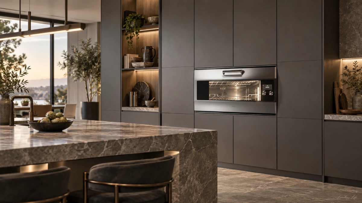 GAGGENAUのビルトインオーブンが設置されたキッチンの様子