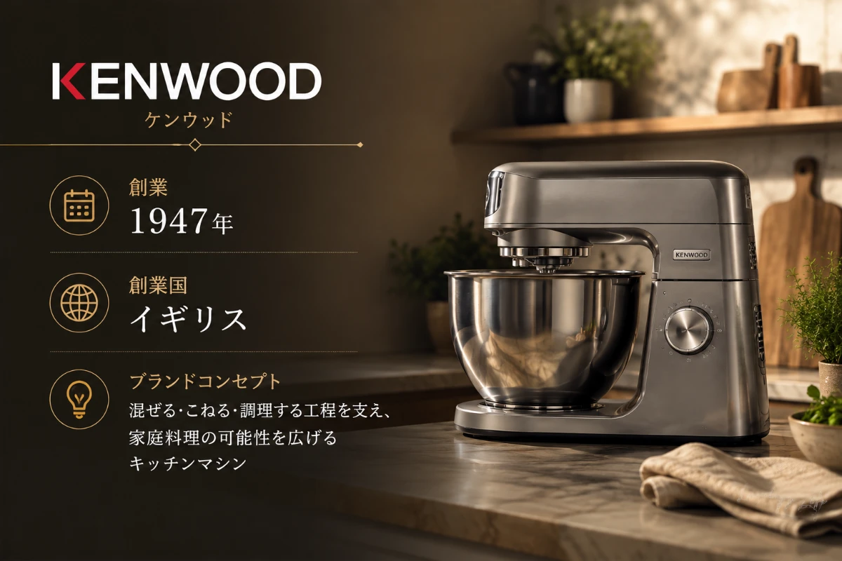 Kenwood Chefのキッチンマシンがキッチンに置かれている様子