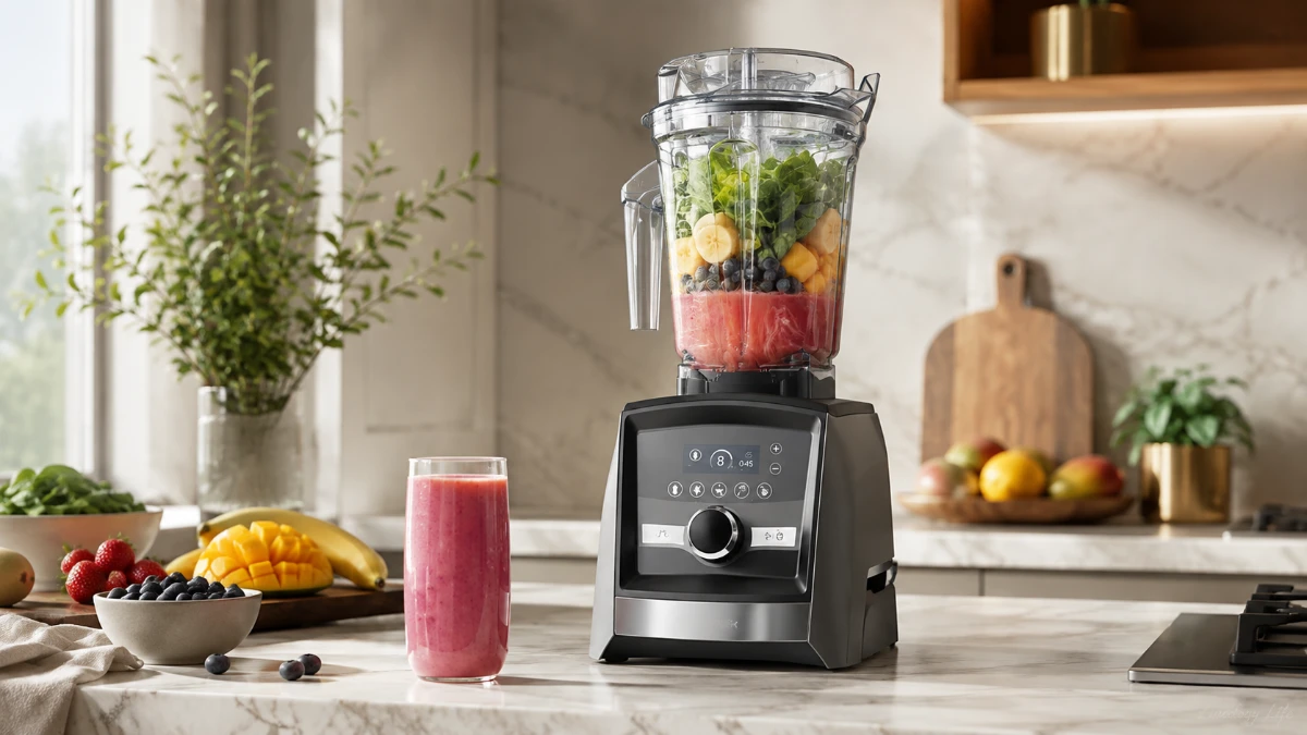 Vitamix A3500iでスムージーを作る様子