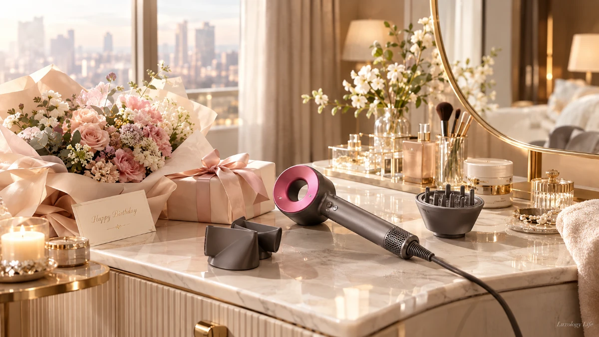 Dyson Supersonicで髪をケアする、誕生日ギフトの一場面