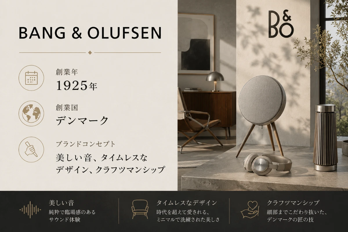 デンマーク・ストルーア発のBang & Olufsenブランドを象徴するオーディオ製品