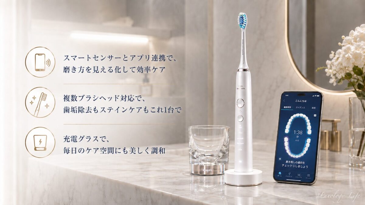 ソニッケアー ダイヤモンドクリーン スマートとスマートフォンアプリの連携画面