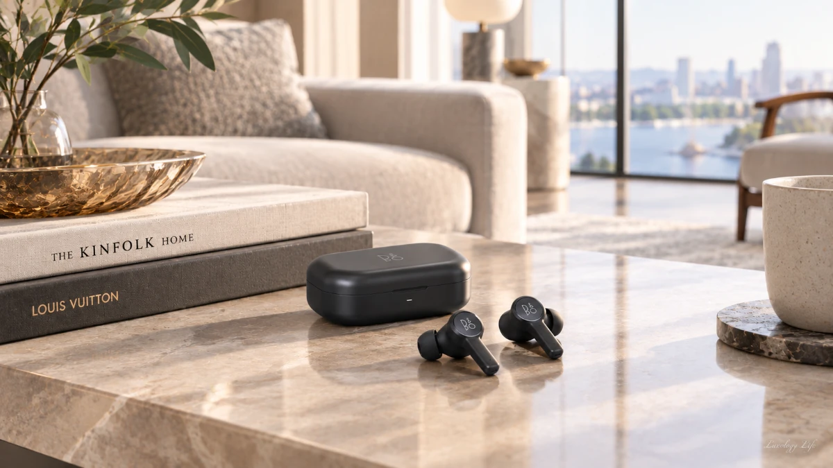 Bang & Olufsen Beoplay EXが上質なテーブルに置かれた様子