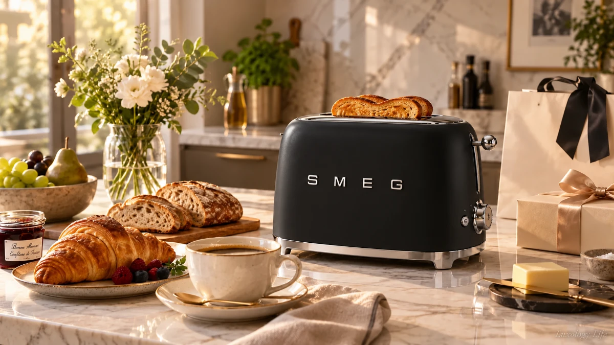 ボーナスのご褒美として選ばれたSMEGのトースターが並ぶキッチン